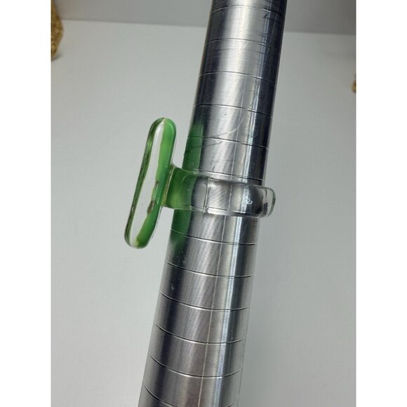 Murano Glass Ring Green Gold Flecks Rectangular Statement Ring Size 8 Pretty - Picture 6 of 10